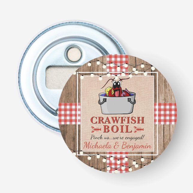 Décapsuleur Crawfish Boil Homard Rustic Engagement Party (Devant)