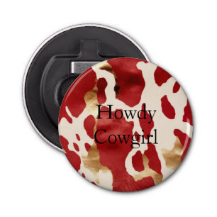 Décapsuleur Crème Rouge Or Occidental Cowhide Howdy