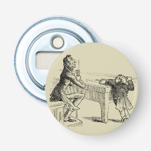 Décapsuleur Croquis de crayon de deux hommes jouant la piscine