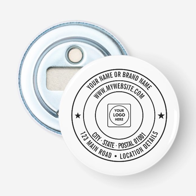 Décapsuleur Custom Text Logo Name Address Website Design (Devant)