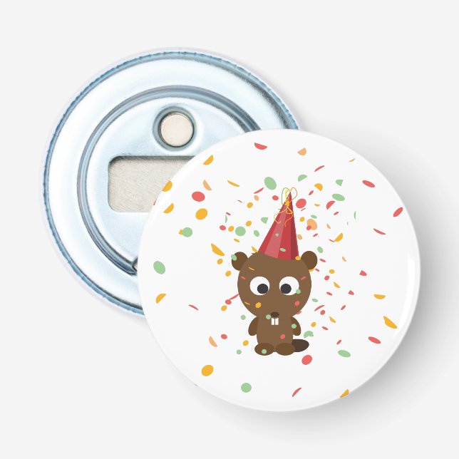 Décapsuleur Cute Confetti Party Beaver (Devant)