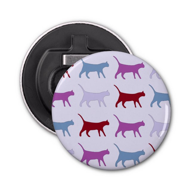 Décapsuleur Cute Illustrated Cats Walking Purple Pattern (Devant)
