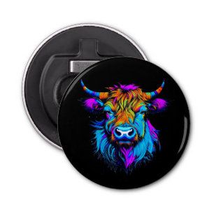 Décapsuleur Cyberpunk Coloré Ai Highland Cow