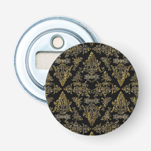 Décapsuleur Damask 06 Black-Gold-Round Bottle Ouverteurs