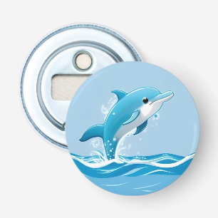 Décapsuleur Dauphin bleu mignon Jouer heureux dans l'eau