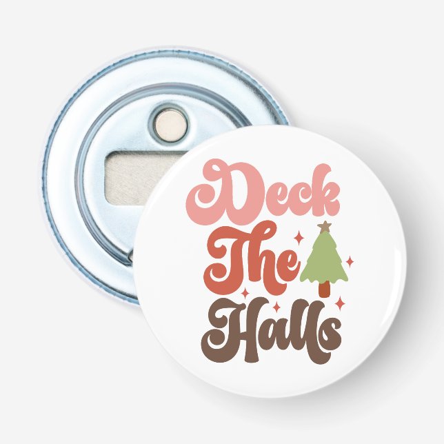 Décapsuleur Deck Halls Retro Vacances de Noël Super (Devant)