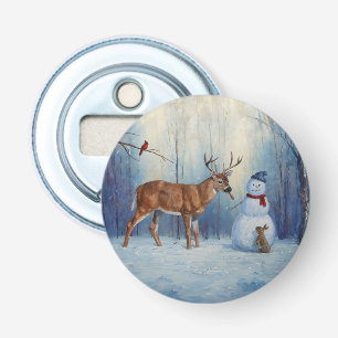 Décapsuleur Deer et Happy Snowman hiver de vacances scène