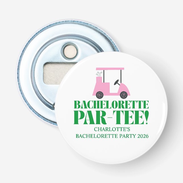 Décapsuleur Dernier Golf Bachelorette Rose Vert (Devant)
