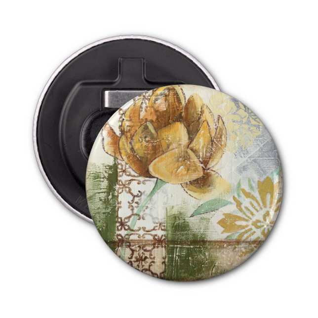 Décapsuleur Design Fresque décoratif avec Fleur Globe (Devant)