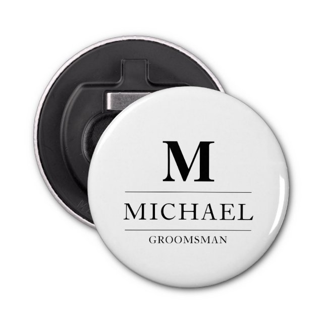 Décapsuleur Design moderne Groomsmen Cadeaux Monogramme Best M (Devant)
