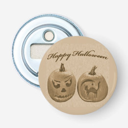 Décapsuleur Deux citrouilles Joyeux Halloween