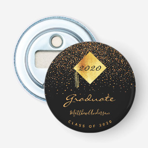 Décapsuleur Diplômé de la fête de l'or noir confetti