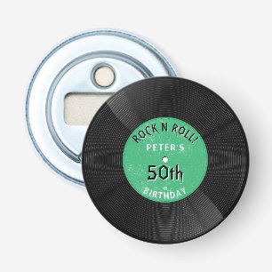 Décapsuleur Disque Vinyle Rétro Rock N Roll Vert Anniversaire