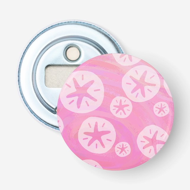 Décapsuleur Dollar de sable blanc et rose (Devant)