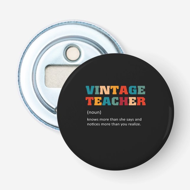 Décapsuleur Don de l'enseignant Enseignant Vintage (Devant)