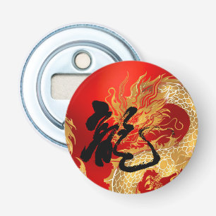 Décapsuleur Dragon Rouge Or unique Bonne chance Nouvel An chin