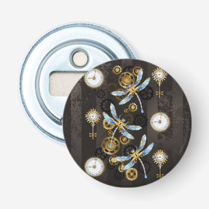 Décapsuleur Dragonflies de Steampunk sur arrière - plan rayé b