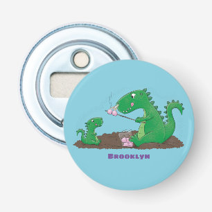 Décapsuleur Dragons mignons rôtissant des marshmallows dessin