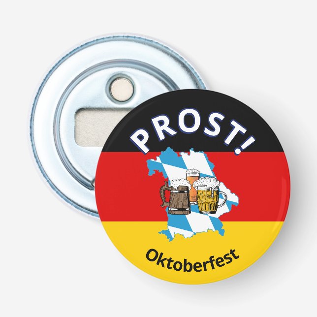 Décapsuleur Drapeau allemand OKTOBERFEST Dessin 3 Bières PROST (Devant)