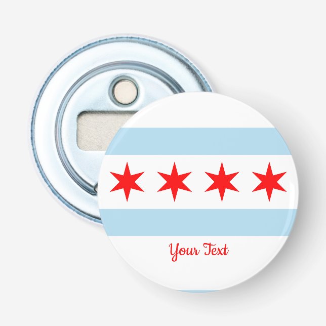 Décapsuleur Drapeau de Chicago, Illinois Bottle Opener (Devant)