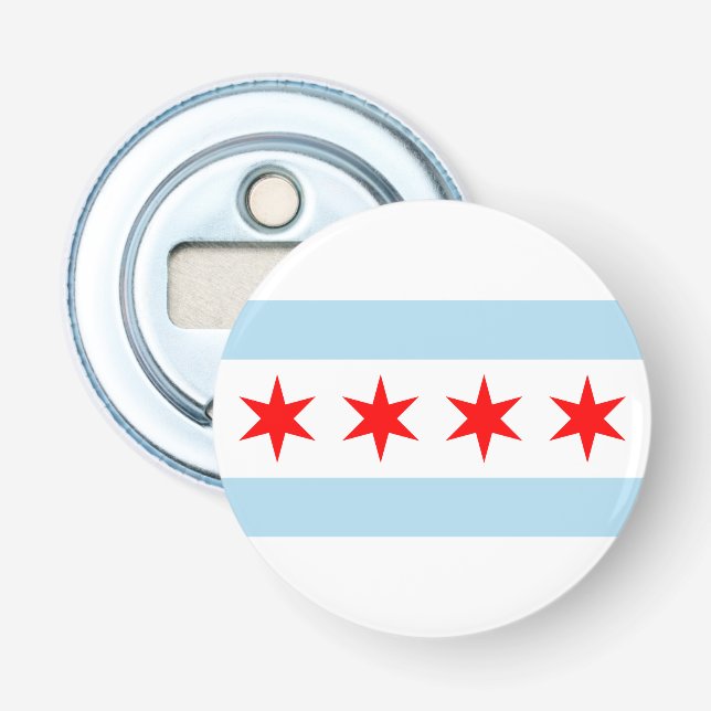 Décapsuleur Drapeau de Chicago, l'Illinois (Devant)