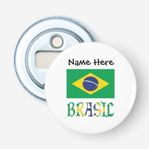Décapsuleur Drapeau du Brésil et Brésil avec le nom