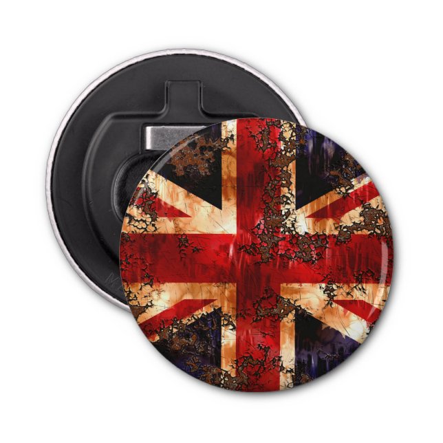 Décapsuleur Drapeau du Royaume-Uni patriotique rouillé (Devant)