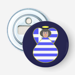 Décapsuleur Drapeau grec Angle Cheveux noir