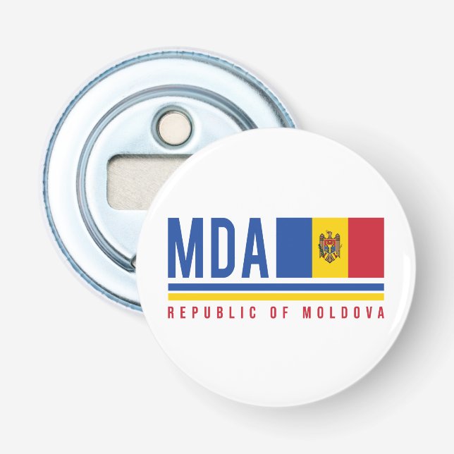 Décapsuleur Drapeau Moldavie & Design de code ISO (Devant)