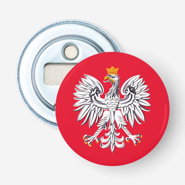 Décapsuleur Drapeau polonais & Aigle, fête de la Pologne /spor (Devant)