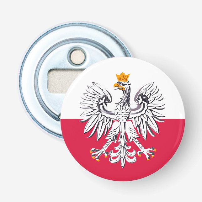 Décapsuleur Drapeau polonais & Aigle, fête de la Pologne /spor (Devant)