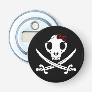 Décapsuleur Drôle Noir Blanc Jolly Kitty Pirate Skull Sabres