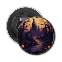 Éffrayant Halloween Castle Button Bottle Ouverture