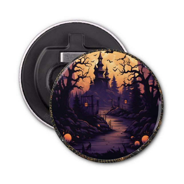 Décapsuleur Éffrayant Halloween Castle Button Bottle Ouverture (Devant)
