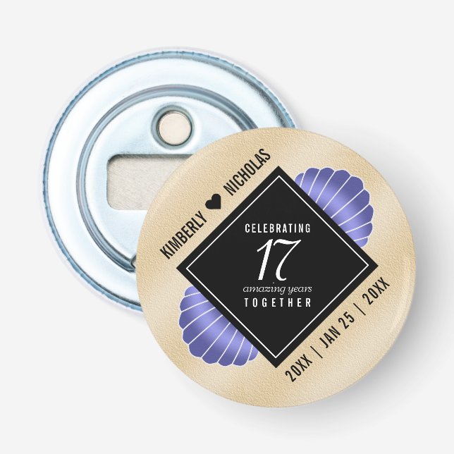 Décapsuleur Élégant 17ème anniversaire de Mariage des obus (Devant)