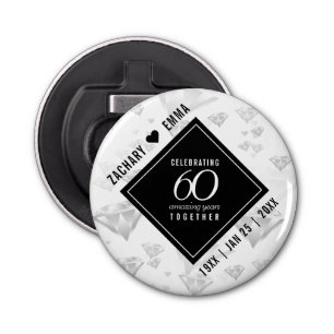 Décapsuleur Élégant 60e anniversaire de Mariage de diamant