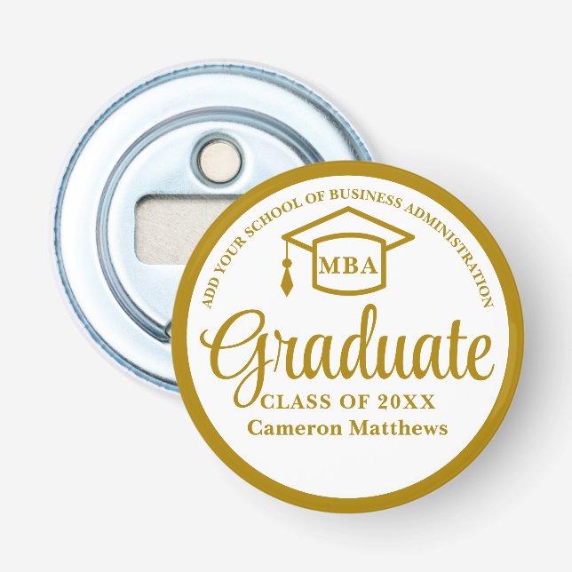 Décapsuleur Elégant Gold Business School MBA (Devant)
