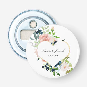 Décapsuleur Élégant Mariage floral bleu bleu bleu rose
