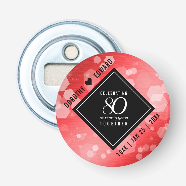 Décapsuleur Elégante 80ème anniversaire du Mariage de Ruby (Devant)