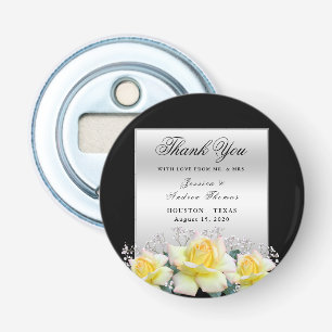 Décapsuleur Élégantes roses chic Faveur de mariage argent