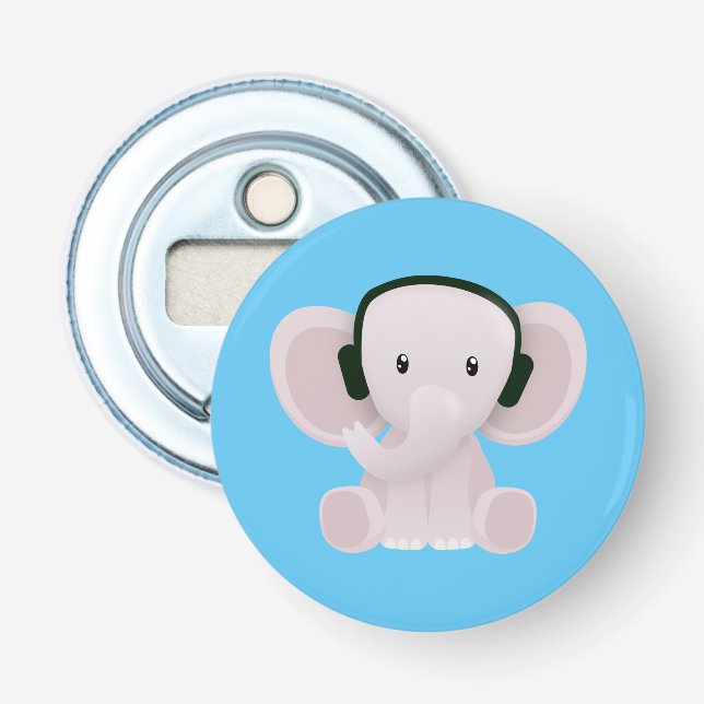 Décapsuleur Elephant aime la musique (Devant)
