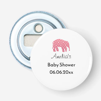Décapsuleur Eléphant Rose Personnalisé pour Baby Shower