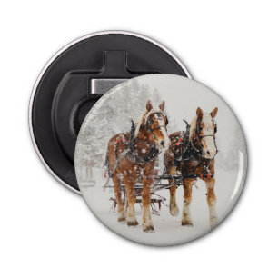 Décapsuleur Équipe de Belgique de cheval Wintery Christmas Sce