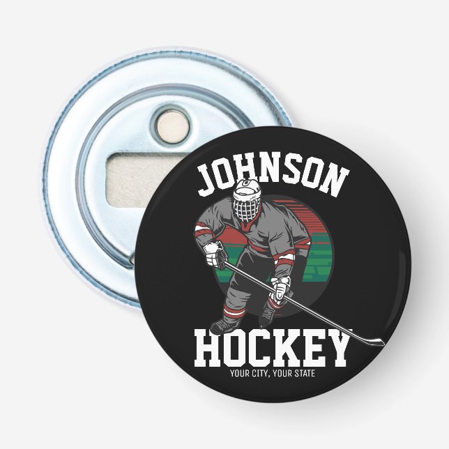 Décapsuleur Équipe de hockey sur glace personnalisée Nom de l' (Devant)