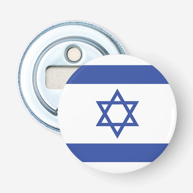 Décapsuleur Etat d'Israël Drapeau, Étoile de David Juifs (Devant)