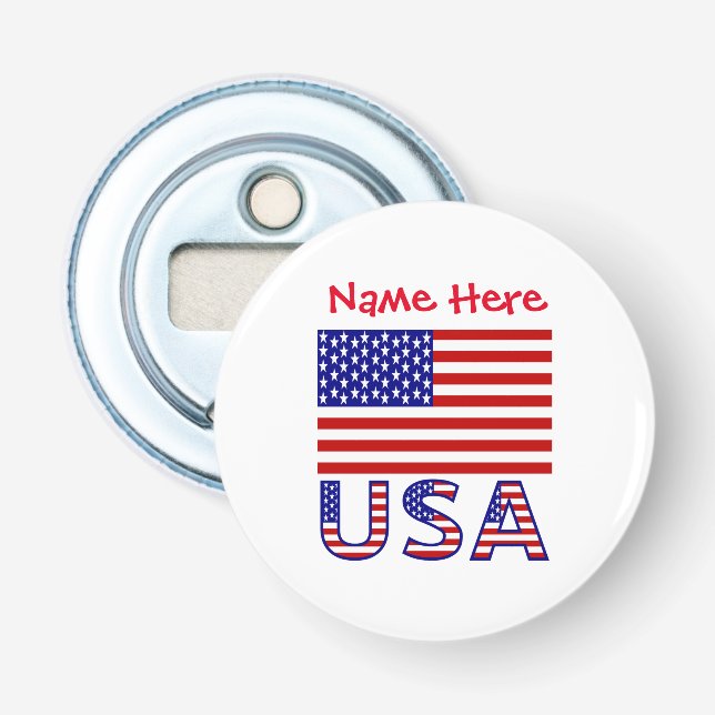 Décapsuleur Etats-Unis Amérique Drapeau Rouge Personnalisation (Devant)