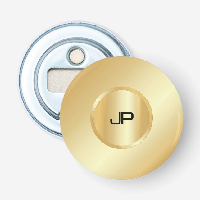Décapsuleur Faux Gold Monogrammed Élégant Modèle personnalisé (Devant)