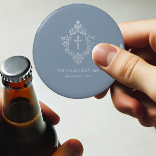 Décapsuleur Faveurs de baptême garçon Croix de crête vintage b