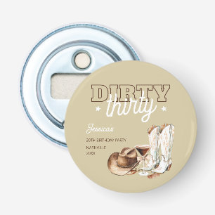 Décapsuleur Fête d'anniversaire Dirty Thirty Beige Western 30