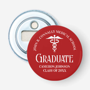Décapsuleur Fête de remise de diplômes personnalisée en rouge 